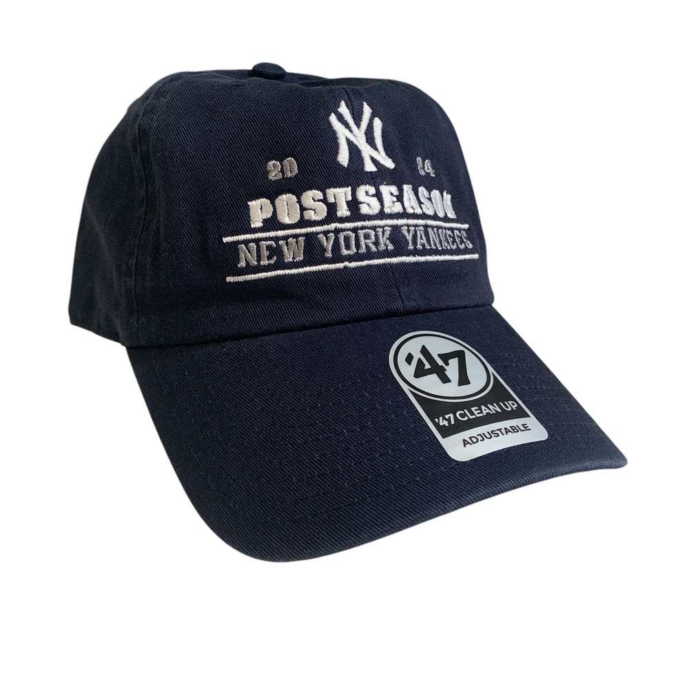 '47 Brand New York Yankees MLB 2024 Postseason Navy Clean Up Adjustable Hat OSFM